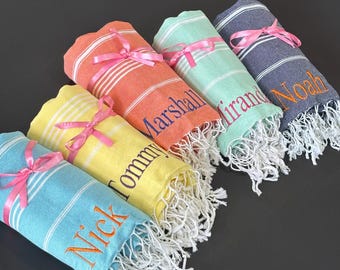 Personalized Beach Towel, 40x70" Bachelorette Party, Bridesmaid Gifts, Wedding Favors, Party Favor, Gift for Her, Wedding Gifts