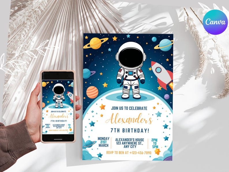 Editable Outer Space Birthday Invitation Outerspace Invite Astronaut Invite Galaxy Blast Off Invitation Rocket Ship First Trip Around Sun
Space Party Invitation
Outer Space Invite
Astronaut Birthday Card
Galaxy Invitation
Rocket Party Invite