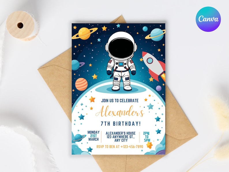 Editable Outer Space Birthday Invitation Outerspace Invite Astronaut Invite Galaxy Blast Off Invitation Rocket Ship First Trip Around Sun
Space Party Invitation
Outer Space Invite
Astronaut Birthday Card
Galaxy Invitation
Rocket Party Invite