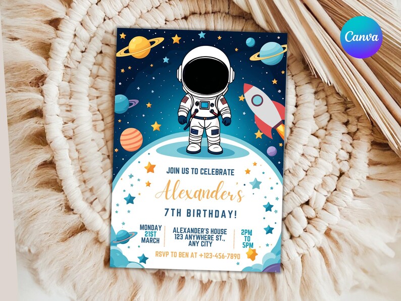 Editable Outer Space Birthday Invitation Outerspace Invite Astronaut Invite Galaxy Blast Off Invitation Rocket Ship First Trip Around Sun
Space Party Invitation
Outer Space Invite
Astronaut Birthday Card
Galaxy Invitation
Rocket Party Invite