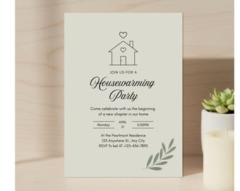 Invitación editable para inauguración de casa / Fiesta de inauguración / Invitación para fiesta de nuevo hogar / Invitación digital moderna y minimalista para inauguración de casa (descarga gratuita)