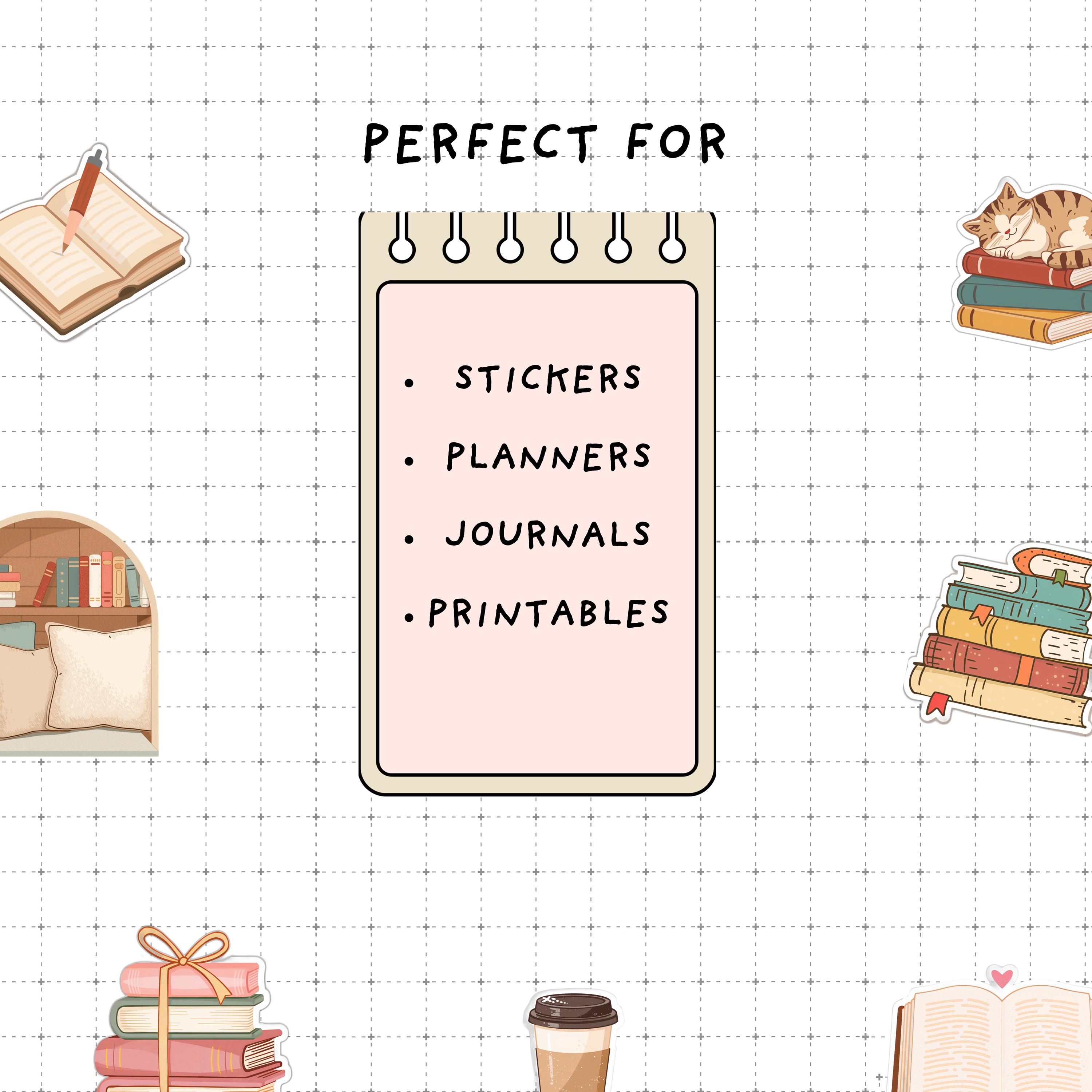 Cozy Book Lover Clipart Bundle PNG | Aesthetic Reading Stickers ...