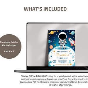 Editable Outer Space Birthday Invitation Outerspace Invite Astronaut Invite Galaxy Blast Off Invitation Rocket Ship First Trip Around Sun
Space Party Invitation
Outer Space Invite
Astronaut Birthday Card
Galaxy Invitation
Rocket Party Invite