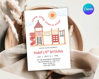 Playground Birthday Invitation Template | Kids Park Party (Digital Download)