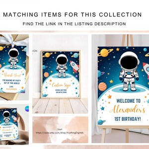 Editable Outer Space Birthday Invitation Outerspace Invite Astronaut Invite Galaxy Blast Off Invitation Rocket Ship First Trip Around Sun