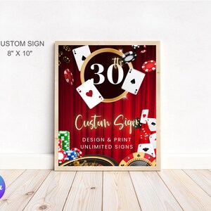 Casino Birthday Welcome Sign | Las Vegas Party Sign Template | Editable Custom Party Sign | Printable Casino Night Birthday Decor
