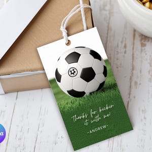 Soccer Thank You Tag Soccer Favor Tag Soccer Birthday Soccer Birthday Favor Tag Soccer Favor Goal Kick Party Editable Instant Download