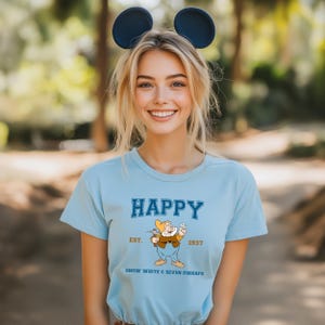 Comfort Colors® Happy Shirt, Snow White and the Seven Dwarfs Shirt, Disney Princess Snow White Shirt, Disney Trip Family Matching