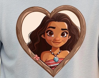 Comfort Colors® Princess Moana Heart Shirt, Disney Moana Cute Shirt, Disney Princess Gifts, Birthday Present for Princess Fans