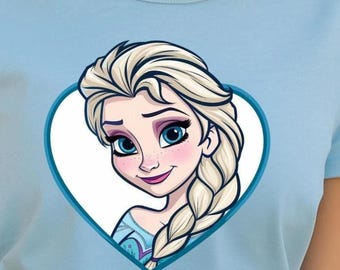 Comfort Colors® Princess Elsa Heart Shirt, Frozen Elsa Cute Shirt, Disney Princess Gift, Birthday Present for Princess Fans