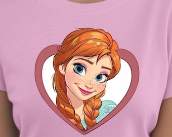Comfort Colors® Princess Anna Heart Shirt, Frozen Anna Cute Shirt, Disney Princess Gifts, Birthday Gift, Disneyland Shirt