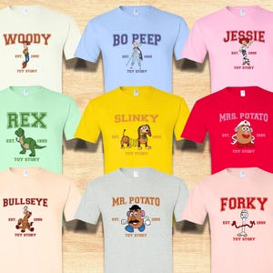 Comfort Colors® Toy Story Varsity T-shirts, Disney Trip Toy Story Family Matching Shirts, Birthday/Holidays Gift, Disneyland Unique Shirts