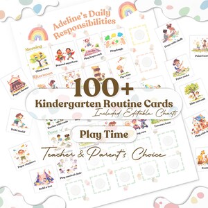 毎日のリズムのチェックリスト 幼稚園の活動 モーゲンルーティン 編集可能な朝のルーティンカード 子供向けの健康的なセルフケアのルーティンチャート 家事チャート