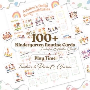 編集可能な朝のルーティンカード 子供向けのルーティンチャート 家事チャート 毎日のリズムチェックリスト 幼稚園のアクティビティ モーゲンルーティン 健康的なセルフケア