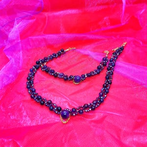 Amethyst Crystal Jewelry Set – Natural Gemstone Choker Necklace & Gold-Filled Earrings