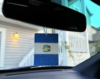 Luxury Guatemala Flag Car Air Freshener | 4x3 Inch Hanging Design | Premium Long-Lasting Scents Inspired by Iconic Perfumes