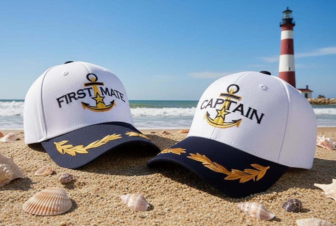 Captain First Mate Boating Cap Set Nautical, Gifts for Boaters - Etsy