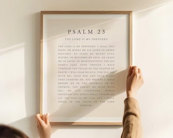 Psalm 23 Poster - The Lord Is My Shepherd Print, Christian Wall Art, Jesus Print