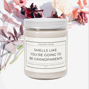 You&#39;re Going To Be Grandparents Soy Candle, Pregnancy Announcement Candle, Baby Reveal, Candles for Grandparents, Baby Announcement Gift