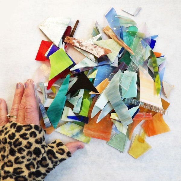 Glass Scraps- 2 Pounds- Perfect for Mosaic  projects