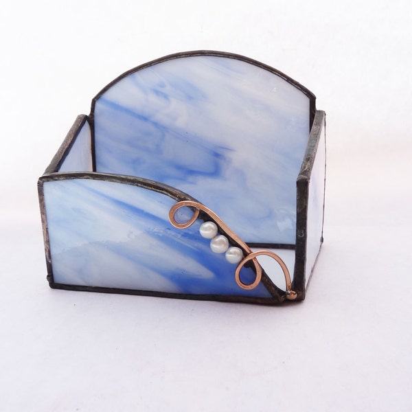 Stained Glass Business Card Holder - Sky BLue