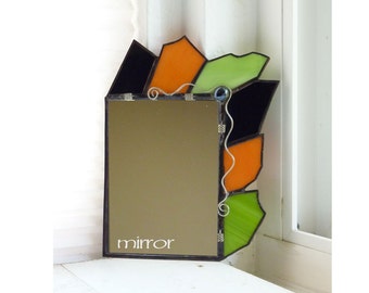 Stained Glass Dorm or Locker Mirror - Mohawk