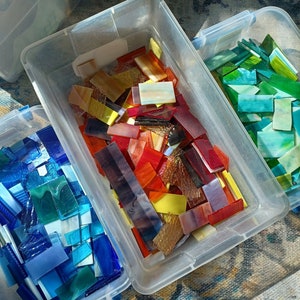 Glass Scraps Rectangles Only Perfect for Mosaic or Small Stained Glass Projects 2 pounds image 10