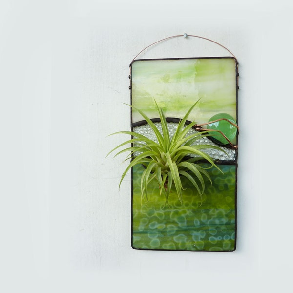 Stained Glass Panel Air Plant Holder - Tropical Dream