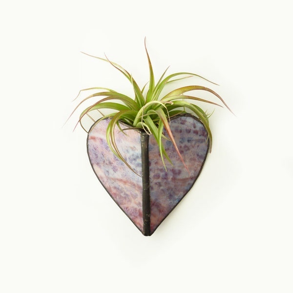 Stained glass Sconce -Air Plant Holder -  Whisper Red 2