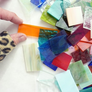 Glass Scraps Rectangles Only Perfect for Mosaic or Small Stained Glass Projects 2 pounds image 2