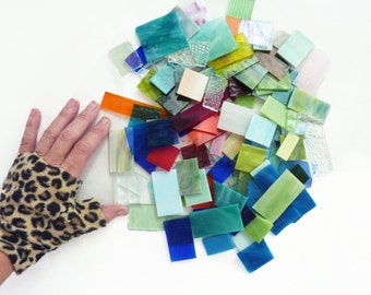 Glass Scraps- Rectangles Only - Perfect for Mosaic or Small Stained Glass Projects - 2 pounds