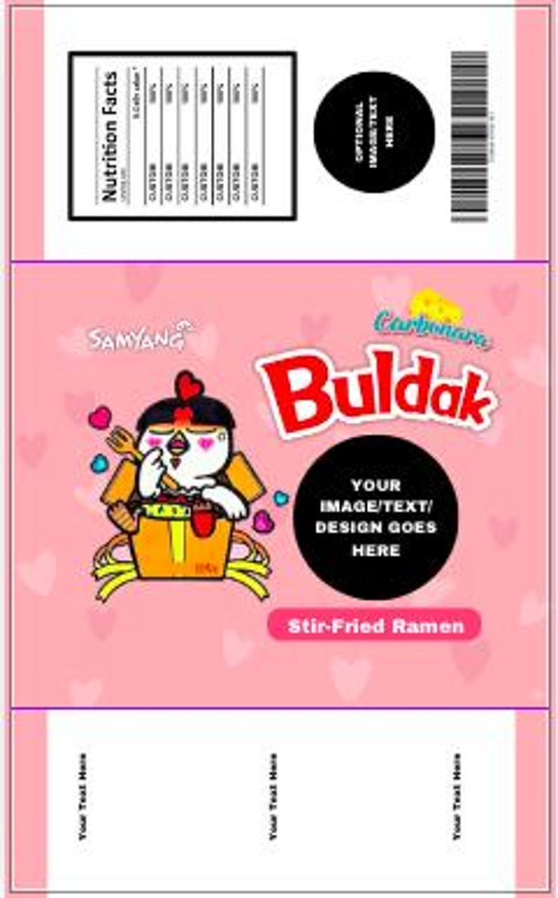 Buldak Ramen Carbonara Custom Party Favor Template Customized - Etsy
