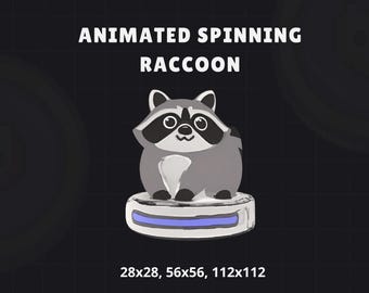 Animated Spinning Raccoon Emote for Twitch Discord YouTube Kick