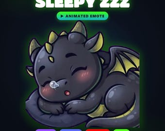 Animated Toxic Green Dragon Sleepy ZZZ Emote - Twitch, Discord & YouTube GIF