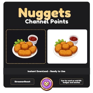 „Chicken Nuggets“ Twitch Emotes - Instant Download! Kawaii Stil Png