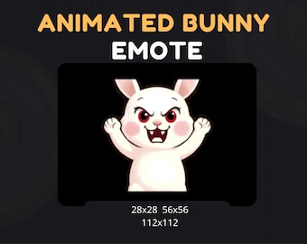 Animated Mad Bunny Twitch Emote: Kawaii Stream Asset GIF Download