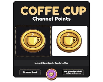 Coffee Coin Emote: Twitch Channel Points & Discord Emotes (Digital Download)