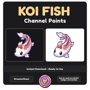Koi Fish Twitch Channel Points Icon | Twitch Channel Point Icon | Twitch Emotes | Stream Emotes | Discord | Channel Points Redeem