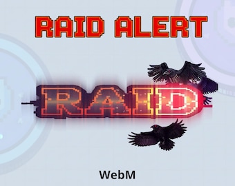 Spooky Pixel Raven Raid Alert (Animated WebM) – Dark Twitch Stream Overlay