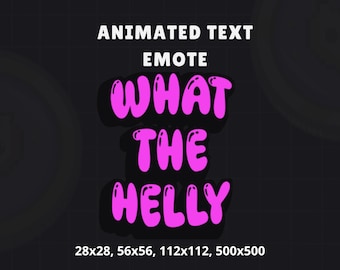Animated “What the Helly” Text Emote – Funny Pink GIF & WebM for Streamers, VTubers, Discord