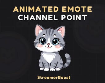 Kawaii Animierte Katze Emote | Niedliche Twitch Channel Punkte Belohnung | Springendes Kätzchen Symbol | Discord Animiertes Emote | Digitaler Download
