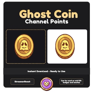 Channel Points Ghost Emote for Twitch, Halloween Emotes, Channel Coin, Horror Emote,  Twitch Chat Widget, Twitch Icons, Twitch Emojis