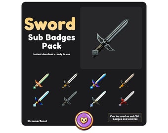 Sword Sub Badges: Streamer Assets