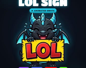 Animated Cyan Dragon LOL Sign Emote - Twitch, Discord & YouTube GIF