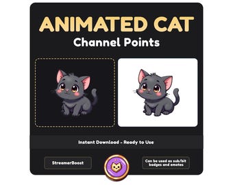 Animiertes Emote | Springende glückliche Katze Emotes | Twitch Channel Punkt | Lustiger Emoji | | Kawaii-Icon | GIF | Emote strahlen |  Perfekt für Luftschlangen