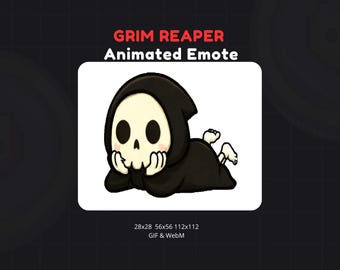 Kawaii Grim Reaper Animated Emote: Spooky Twitch & Discord GIF (WebM)