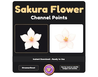 Sakura Flower Twitch Channel Points Icon (Digital PNG)
