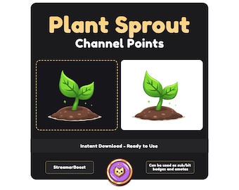 Kawaii Plant Sprout Emote: Twitch/Discord Channel Point (PNG)