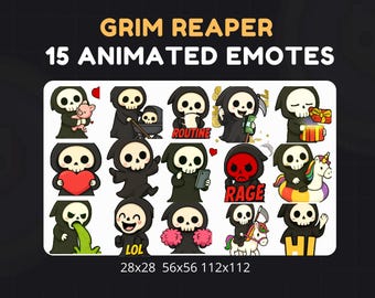 Animated Grim Reaper Emotes Pack: Twitch, Discord, YouTube