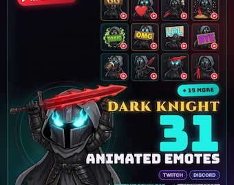 31 Animated Knight Emotes | Twitch & Discord Pack | Stream Assets